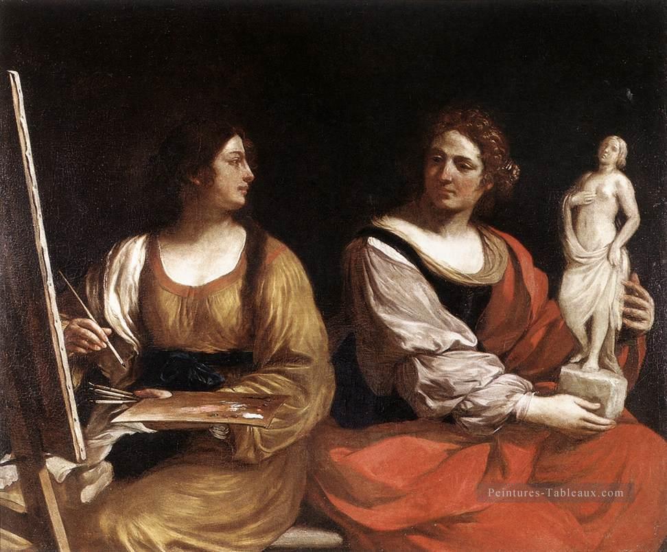 Allégorie de la peinture et de la sculpture Guercino baroque Peintures à l'huile
